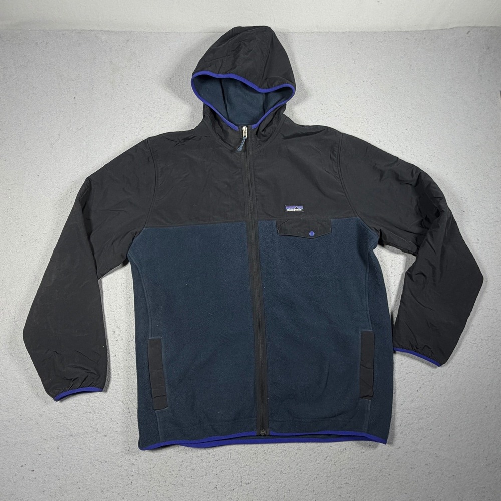 Patagonia Synchilla Snap T Hoody Mens XXL Blue Fleece Pullover Hoodie Pockets